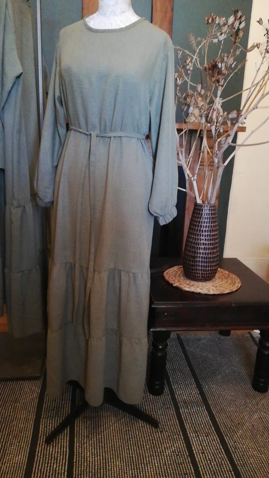 Tiered Linen Dress