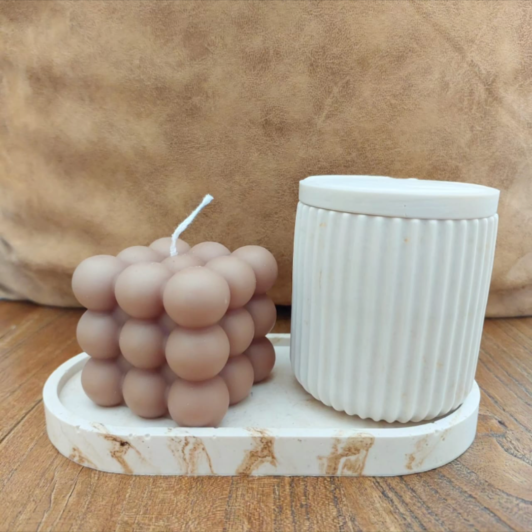 Trinket Jar and Bubble Candle Set