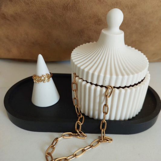 Carousel Trinket Jar and Ring cone Candle Set